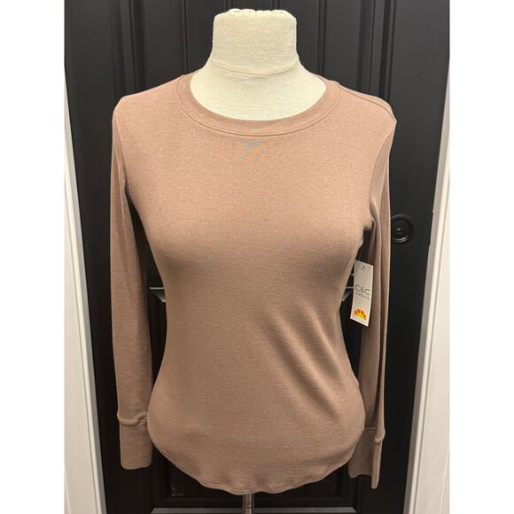 C & C California Women's Small Cotton Blend Long Sleeve T-Shirt Tee - Picture 1 of 8